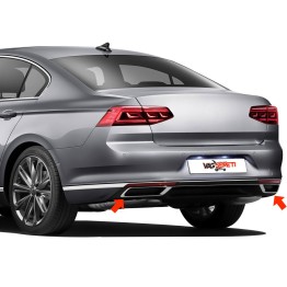 Passat B8.5 Krom Egzoz Çerçevesi Difüzör (3 Parça)